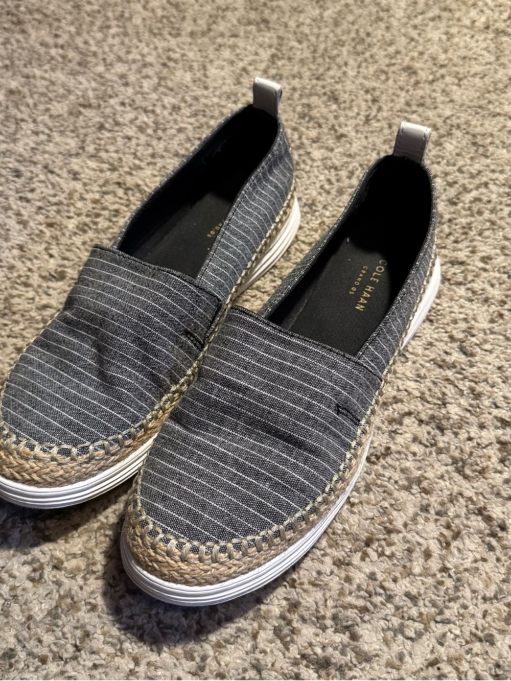 Cole Haan Pinstripe Espadrille Slip-Ons - Women’s 8